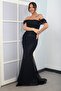 Women's Strapless Low Sleeve Lined Front Draped Long Mesh Dress - 2