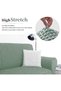 Sofa Cover with Skirt - High Stretch Slipcover (3-Seater, 74-90 in, Green) - 3