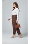 Women's Plus Size Elastic Waist High Waist Double Crepe Trousers 6303-25 - 3