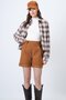 Mustard Double-Cuffed Double-Pocket Winter Cashmere Shorts Alc-X13297 - 3