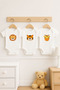 100% Organic Cotton 3-Piece Animal Head Printed Short Sleeve Baby Bodysuit
