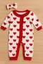 Baby Girl Sweet Heart Pattern Long Sleeve Ruffle Romper - 6