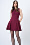Red Zipper Lace up Short Sleeve Mini Lined Dress Vs01690 - 2