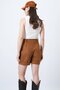 Mustard Double-Cuffed Double-Pocket Winter Cashmere Shorts Alc-X13297 - 6