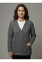 Women's Mother Smoked Knit Cardigan V-Neck Buttoned Mercerized Cardigan with Pocket Detail