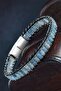 Men's Leather Cord Natural Stone Bracelet - Gift for Lover, Spouse, Father, Friend - 3