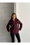 Asur Boutique Women's Felt Fabric Buckle Zipper Jacket - 5