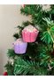 Pink Purple Muffin Cupcake Set of 2 Christmas Tree Ornament Decorative Set - 3