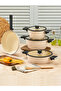 Vista Seramik 7 Piece Deep Pot, Pan, Casserole, Stockpot, Grill Cookware Set (20-24-26-26 cm)