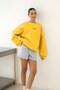 Women's Oversize Sweatshirt Chmp Studios Printed Yellow – Crew Neck, 3 Thread Raster Printing - 4