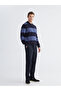 Esvab • Modern & Distinctive Devrik Roba Collar Striped Men's Knitwear Sweater - 3