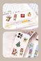 Teddy Bear Christmas Themed 2-Piece Sticker Set - Pen, Laptop Notebook Water Bottle Sticker - 4