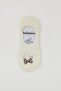 Girl's Ballerina Socks Bow Printed 5-14 Years Old, Ecru - 2