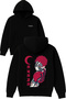 Akaza Design Printed Oversized Black Hooded Sweatshirt