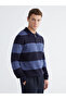 Esvab • Modern & Distinctive Devrik Roba Collar Striped Men's Knitwear Sweater - 2