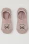 Girl's Ballerina Socks with Bow Printed 5-14 Years Old, Dusty Rose