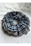 Gray Plaid Patterned and Lace Edged Rubber Buckle - 2