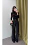 Black Palazzo Fabric Trousers