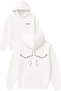 Muscular Man Design Printed Oversized White Hooded Sweatshirt