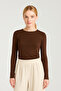 Soft Touch Women's Brown Round Neck Flexible Casual Blouse
