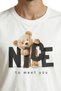''Nice to Meet You'' Written and Cute Plush Teddy Bear Printed Premium Men's T-Shirt - 6