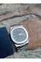 Pate Model Steel Strap Men's Wristwatch - Silver Case - Silver Color Strap - Black Color Dial - 3