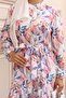 Women's Patterned Long Hijab Dress 2586 - A.Pudra - 3