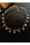 Colorful Multi-Heart Gold Necklace 40 cm