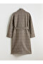 Özmarka New Season Double-Breasted Women's Cashmere Coat with Collar Pattern - 8