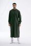 Men's Hajj and Umrah Outfit, Hakim Collar Long Cellabiye Fistan - Dark Green