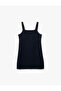 Square Collar Viscose Blended Basic Gilet School Dress with Straps