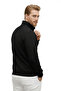 Men's Black Relax Fit Fleece Inside 100% Cotton Half Zipper D Mock Neck Sweatshirt 2600760 - 5