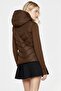 معطف حراري نسائي من نوع Softshell بأكمام وجيوب مزدوجة بغطاء رأس - 3