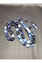 Blue and White Color Bezi Cut Powder Amber Prayer Beads - 3