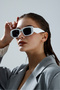 Square Thick Framed White Retro Vintage Unisex Eyewear Uv Protection - 2