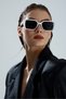 Nolita Rectangular Framed White Vintage Retro Glasses Uv Protection - 2