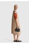 Women's beige wool and cashmere blend ribbed short sleeve long cardigan - 5