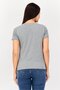 Women Crew Neck Short Sleeve Graphic T Shirt, Grey - 4