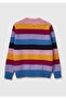 Women's multicolor 100% wool striped shetland cardigan - 4