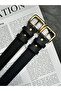 2-Piece Loyal Rectangular Patterned Women's Gold Buckle Belt Jacket Belt Dress Belt Trouser Belt