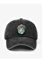 Grey Graphic Print Baseball Cap