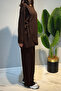 Lace Detail Tunic Trousers Set 2117 Brown - 2