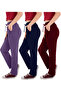 Women's Viscose Fabric 3-Pack Burgundy/Navy Blue/Purple Sweatpants (with Plus Size Option)