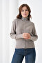 Women's Half-Zipper Closure Premium Yarn Soft Textured Knit Sweater - 3