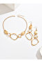 Gold Geometric Necklace and Earrings Set - 2