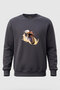 Motorcycle Old Chopper Printed 100% Cotton Regular Fit Crew Neck 3 Thread Ş Fleece-Lined Sweatshirt