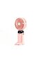Digital Display Rechargeable Handheld Cooling Fan, 5 Speeds - Light Pink