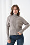 Women's Half-Zipper Closure Premium Yarn Soft Textured Knit Sweater - 7