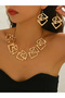 Gold Geometric Necklace and Earrings Set - 3
