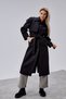 Marvella Black Premium Epaulet Windbreaker Detailed Cashmere Coat